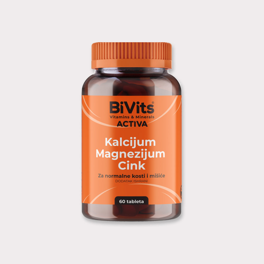 Bivits® ACTIVA Kalcijum Magnezijum Cink, 60 tableta Bivits® ACTIVA Kalcijum Magnezijum Cink, 60 tableta